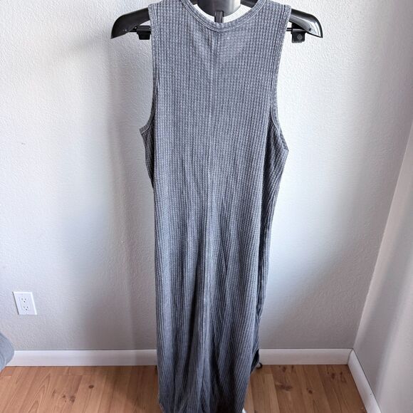 Thread and Supply Waffle Knit Ribbed Body Con Sleeveless Maxi Dress Women's L - Picture 2 of 4